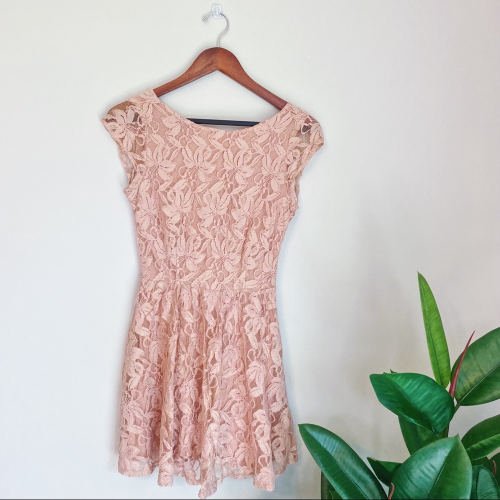 blush lace dress